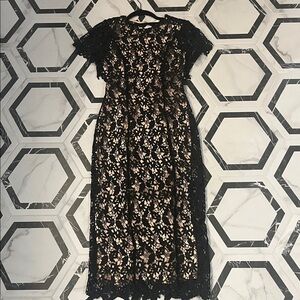 NSR Black Lace Midi Dress